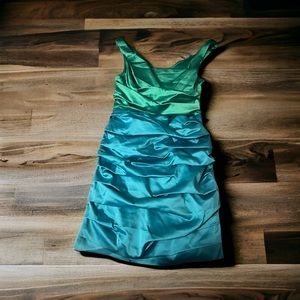 gradient green blue dress